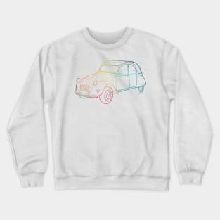 Rainbow shape line art old car Crewneck Sweatshirt